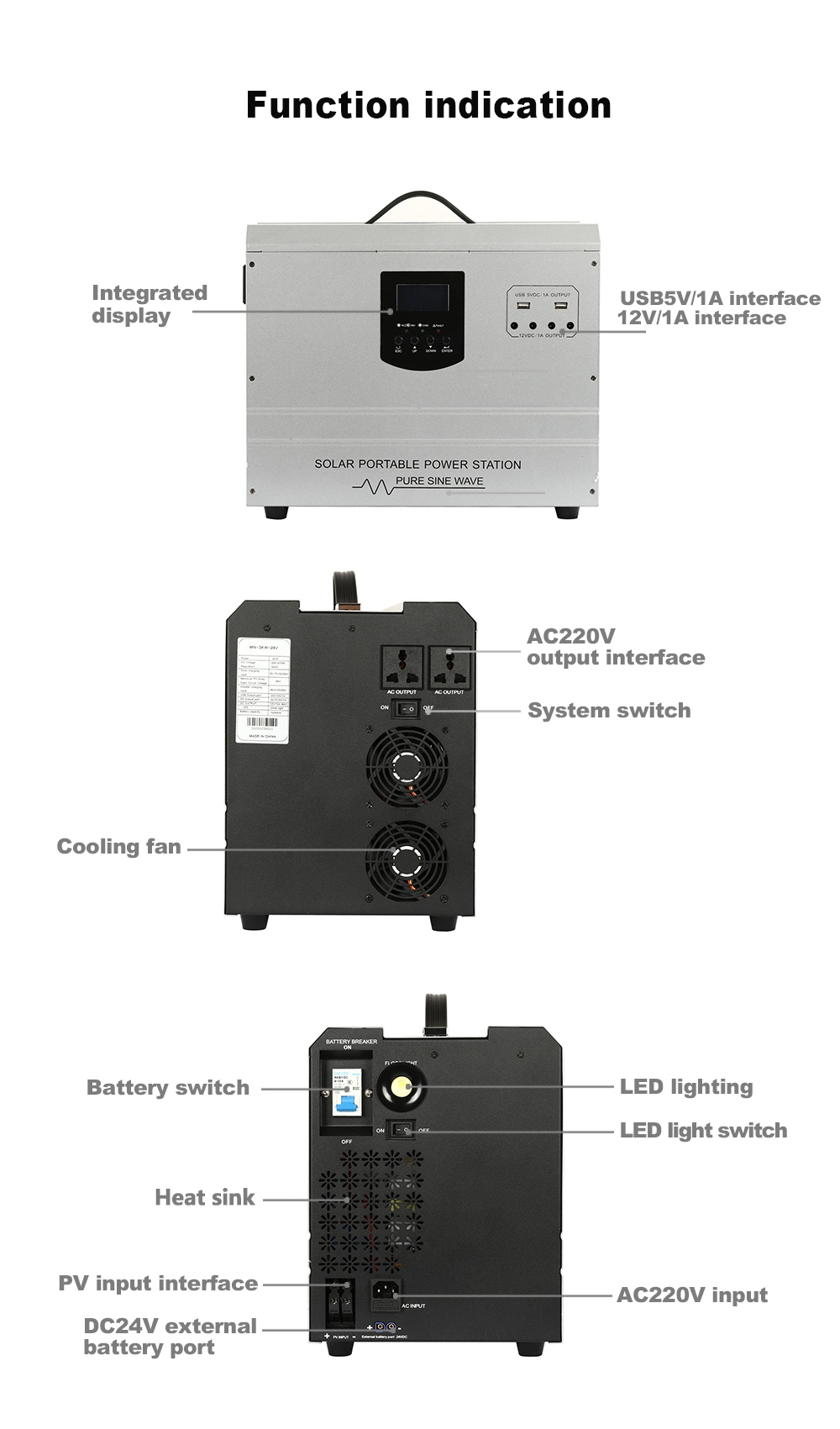 Camping Use 3000W Portable Energy Storage Car Charging Power Station 2000W 4000W 5000W Power Supply 220V